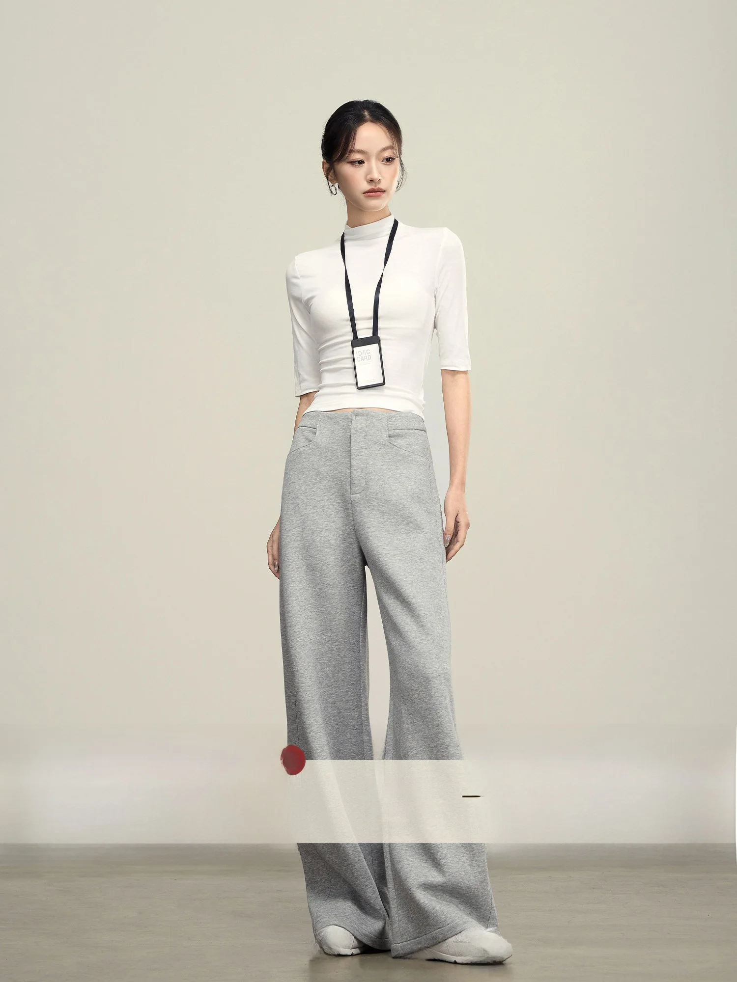 

Женские повседневные брюки с высокой талией, свободные, широкие, драпирующиеся, до колена, для весны и осени, для офиса и повседневной носки