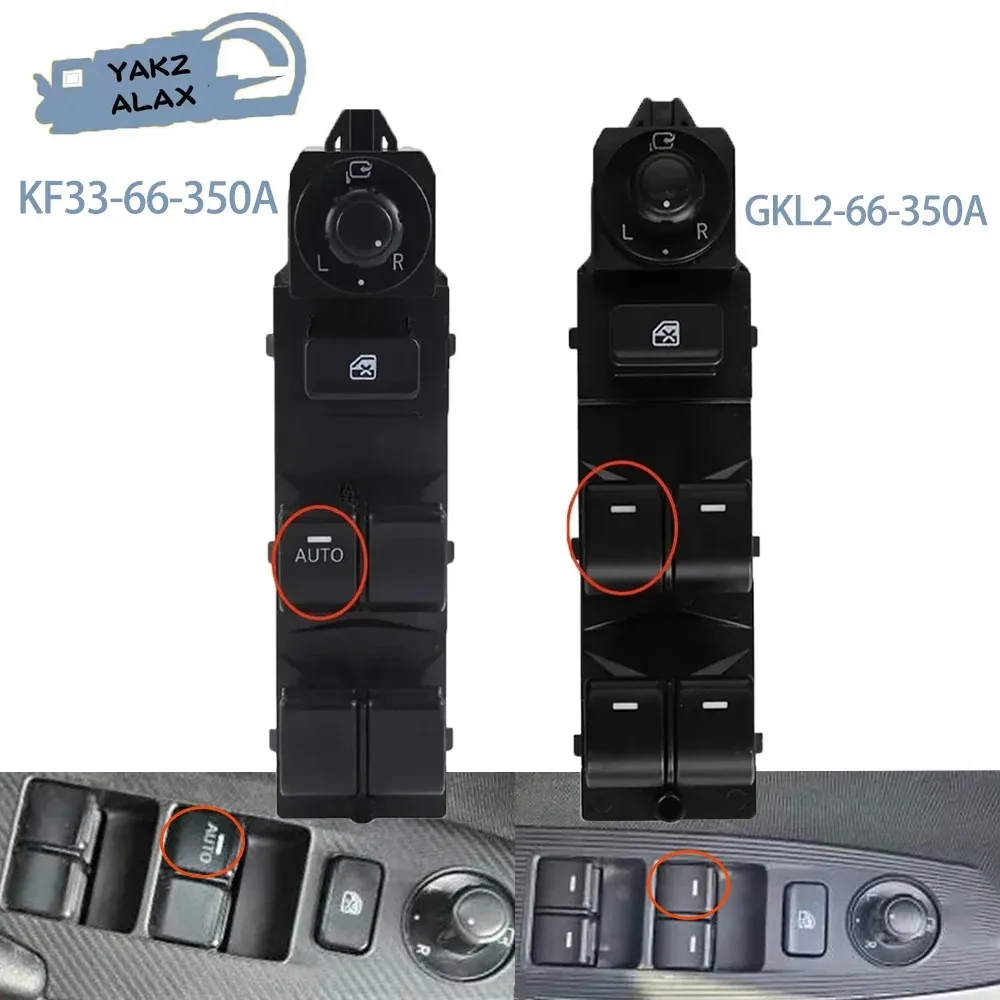 

Front Left Electric Window Control Switch GKL2-66-350A for Mazda 6 2014-2016 KF33-66-350A for 2012-2020 Mazda CX-5 14+12Pins