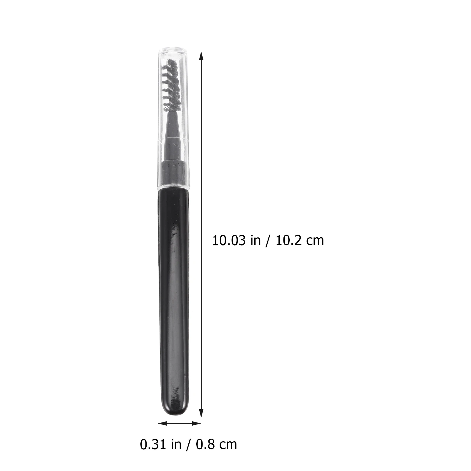 6-delige wenkbrauwborstel zwarte vezel ergonomische wimperborstel kam aparte mascara reismake-up gereedschap kunststof veilig