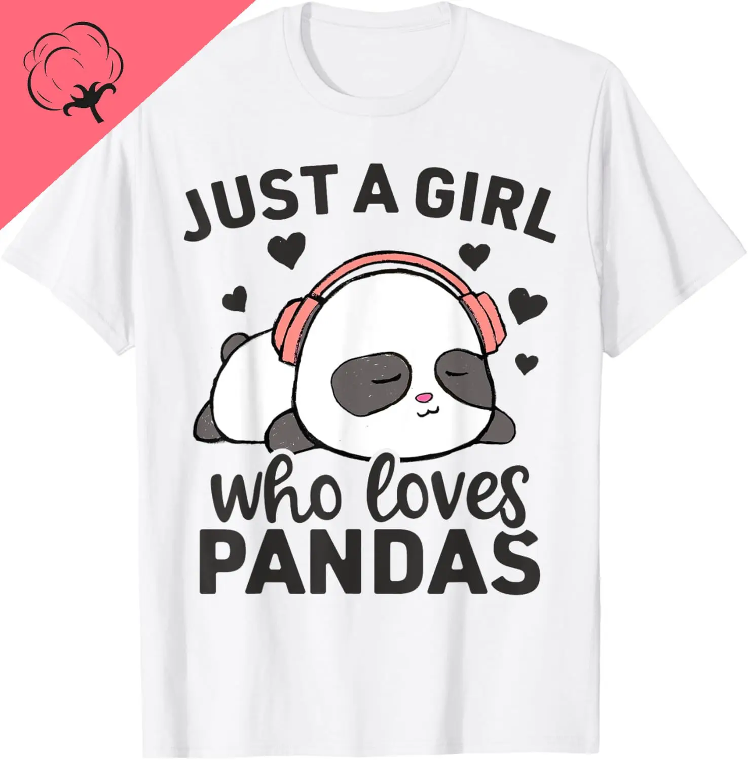 

Просто девочка, которая любит панды, милая женская футболка с принтом Kawaii Panda для девочек, хлопок, дышащая и удобная, Ropa Hombre