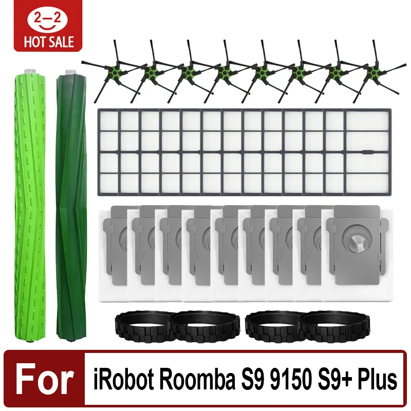 

For iRobot Roomba s9 (9150) s9+ s9 Plus (9550) s Series Robot Cleaner Roller brushes Parts Side Brush Filter Dirt Disposal Bags