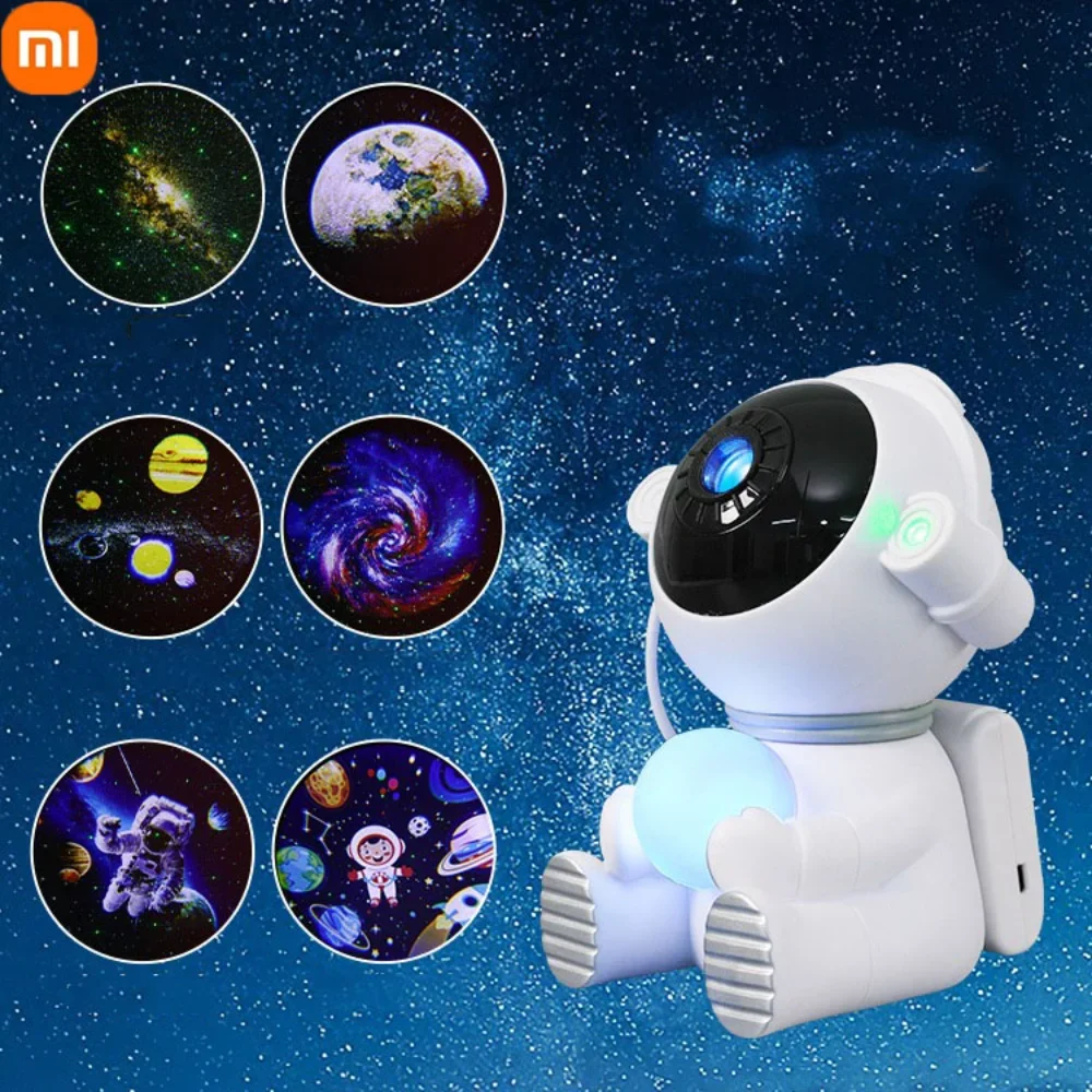 Xiaomi Astronaut Night Light Galaxy Star Projector Moon World Projector USB Colorful Lamp For Children Bedroom Holiday Gift