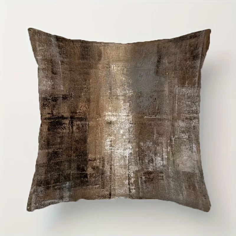 Abstract Oil Painting Pattern Double Sided Print Throw Pillow Case Cushion Cover 4 Piece Set for Sofa Bedroom