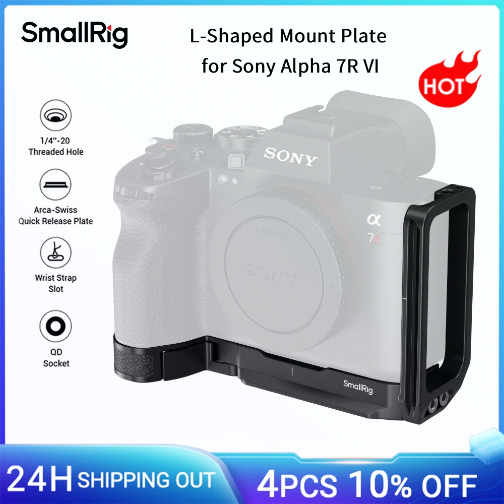 SmallRig A7R VI L-förmige Montageplatte für Sony Alpha 7R VI. Schnelle Wechsel zwischen horizontaler und vertikaler Aufnahme – 6706
