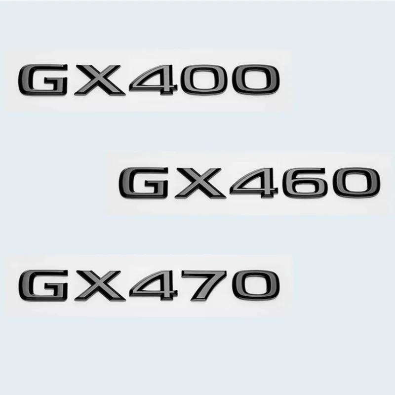 3D Chrome Glanzend Zwart ABS Letters Nummer GX400 GX460 GX470 Emblem Voor Lexus Kofferbak Logo Badge Sticker