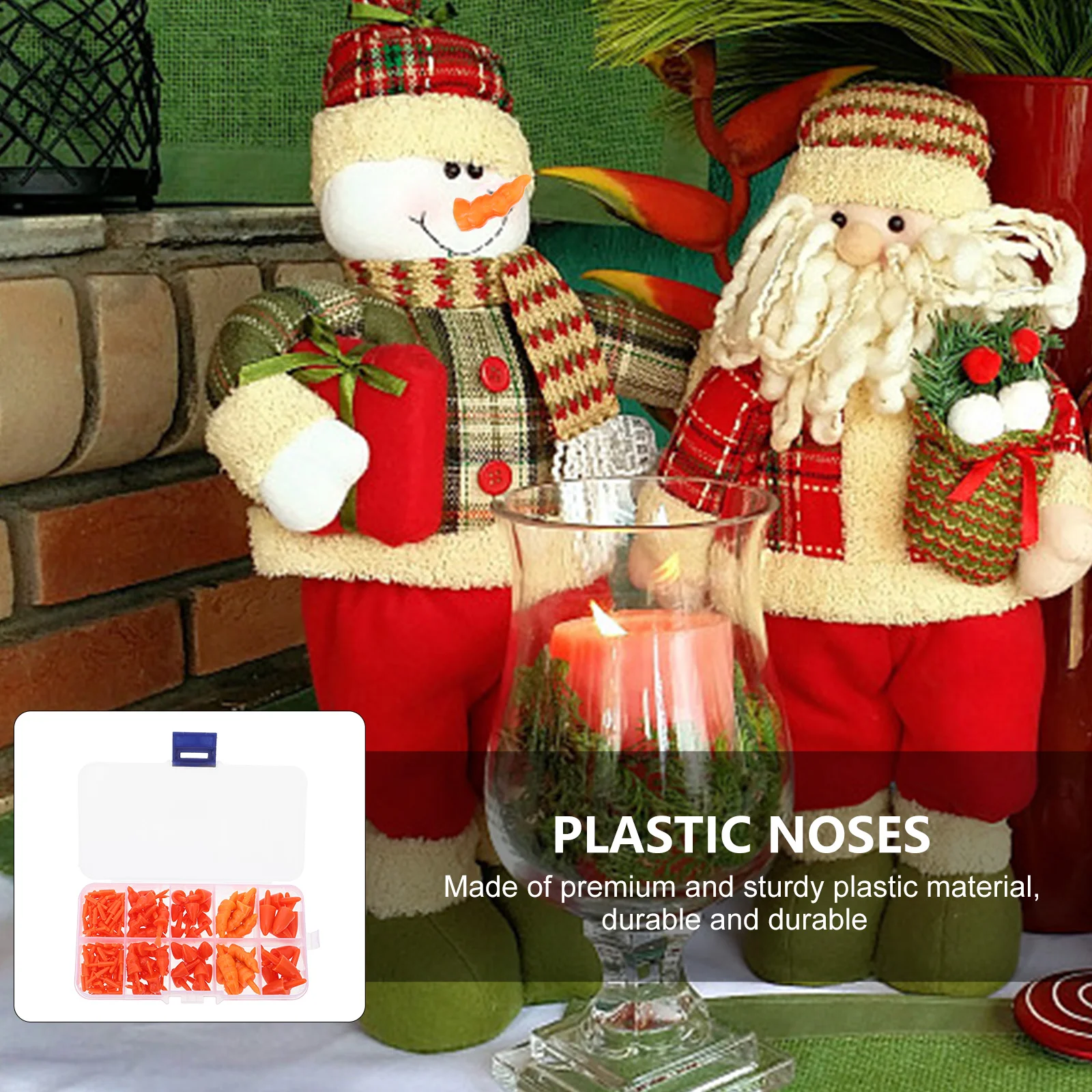 160 pezzi di plastica pupazzo di neve naso artigianale fai da te maschera da sci di Natale spilla accessori giocattolo decori giocattoli da bagno