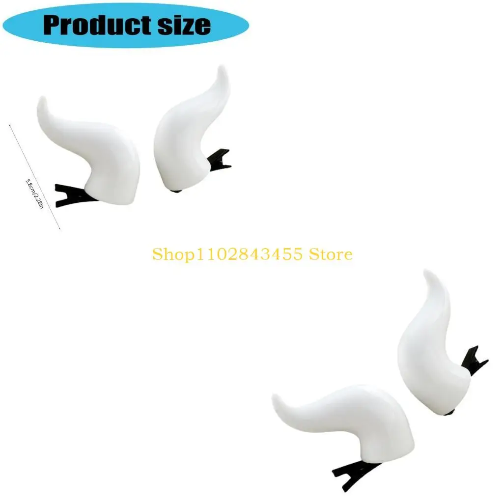 49MC Devil Horn Hairpin Side Hair Clip Halloween Costume Horn Theme Party Hair Clip