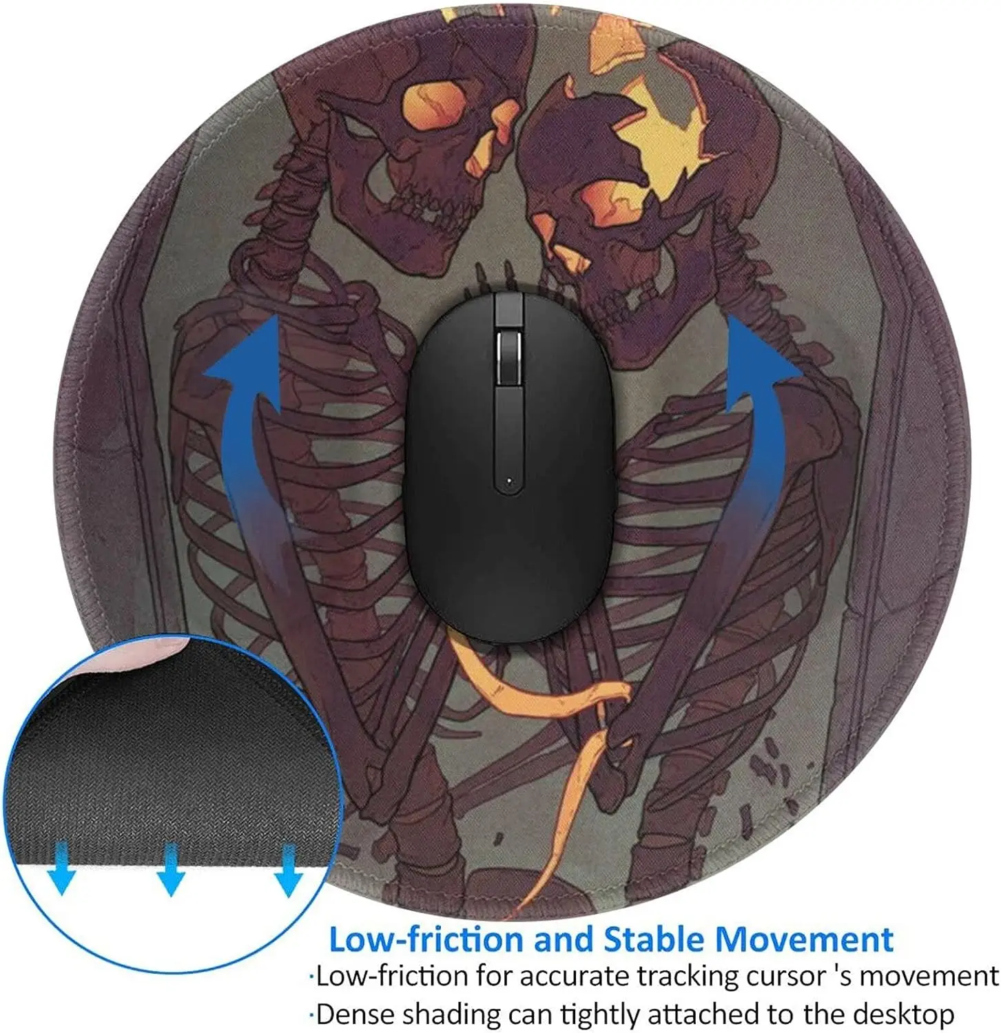 عدم الانزلاق لوحة ماوس مطاطية ، الجمجمة ، الحب ، الجمجمة ، الحب ، لمكتب الكمبيوتر ، الكمبيوتر المحمول ، المكتب ، المنزل ، الهدايا