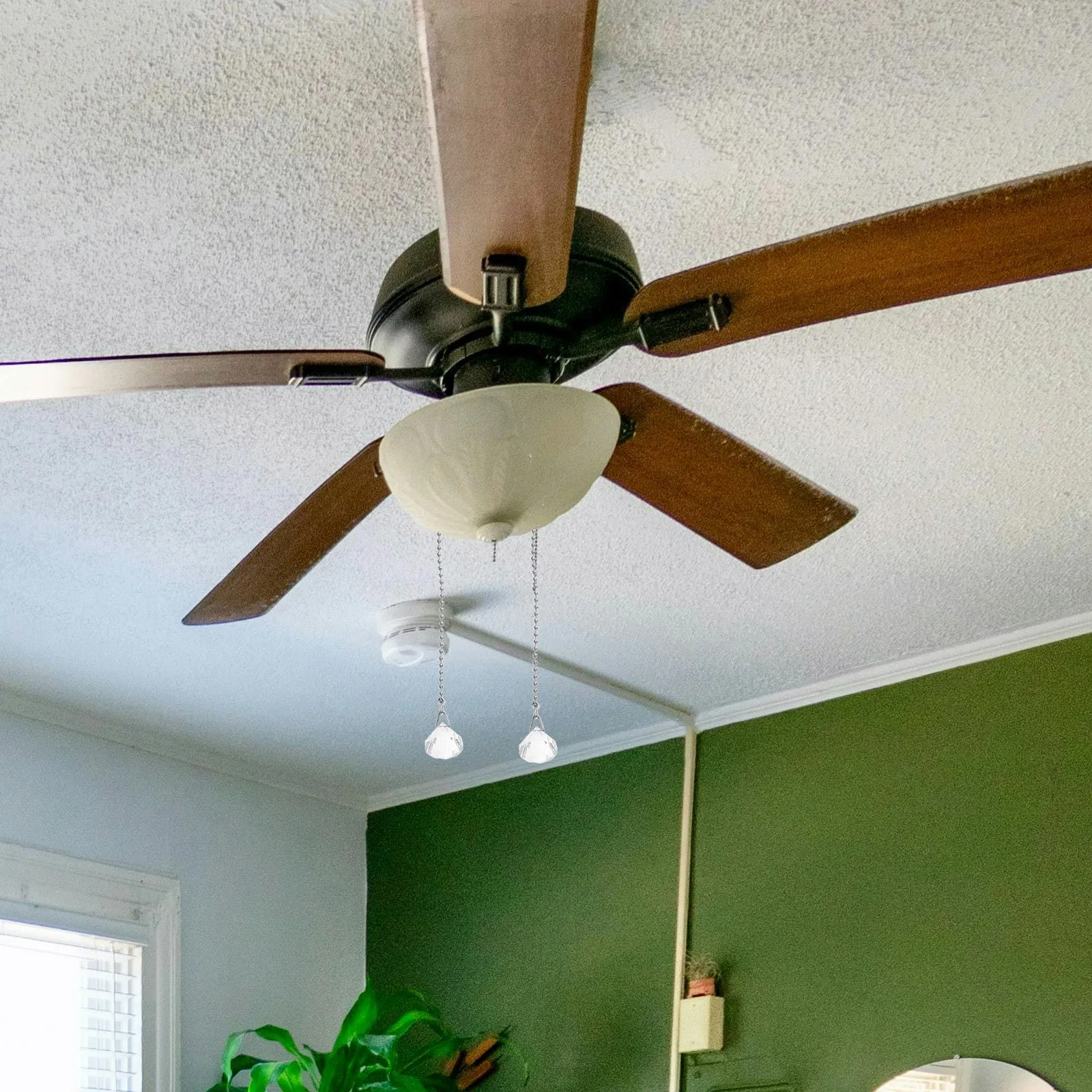2 pçs ventilador de teto puxar corrente extensão bola cristal luz puxar corda substituição cabo controlador para luminária ventilador corrente