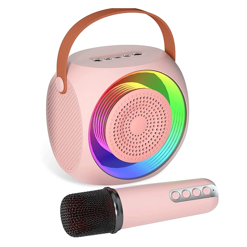 

B52C Mini Karaoke Machine, Portable Bluetooth Speaker Wireless Microphone For Kids And Adults With LED Lights