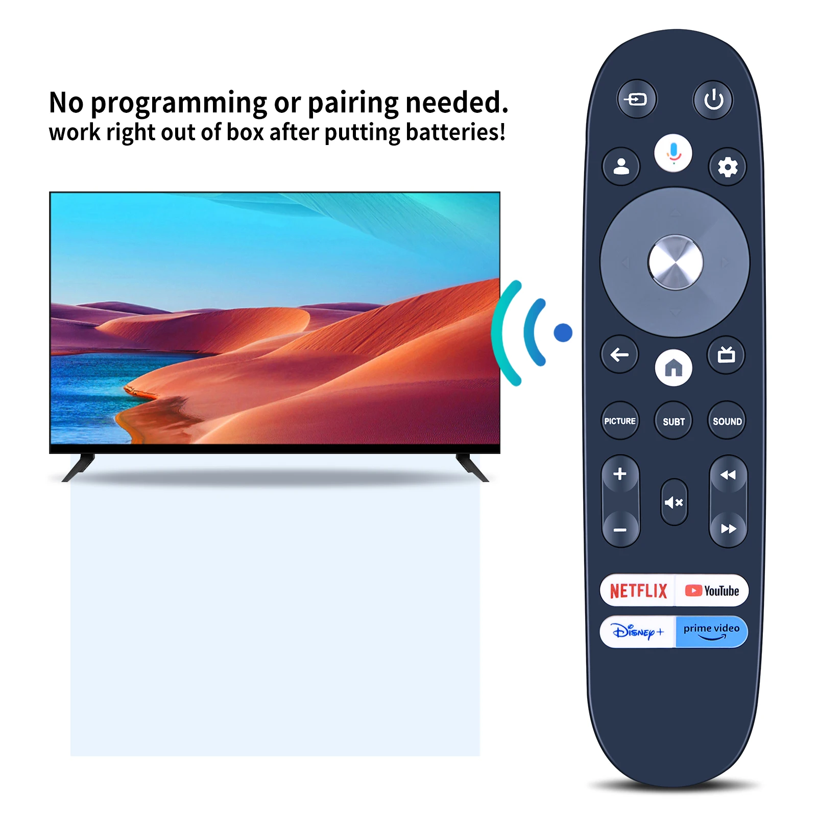 Novo controle remoto de voz para KONKA 4K UHD HDR Android TV UDG58SR680LN