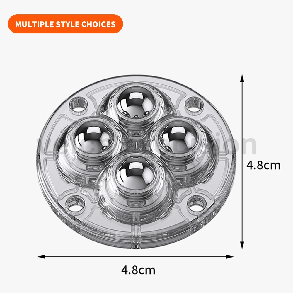 Self-adhesive Four Balls Universal Caster Wheels Round No-drill Ball Transfer Units Silent Nylon/Steel Ball Furniture Rollers