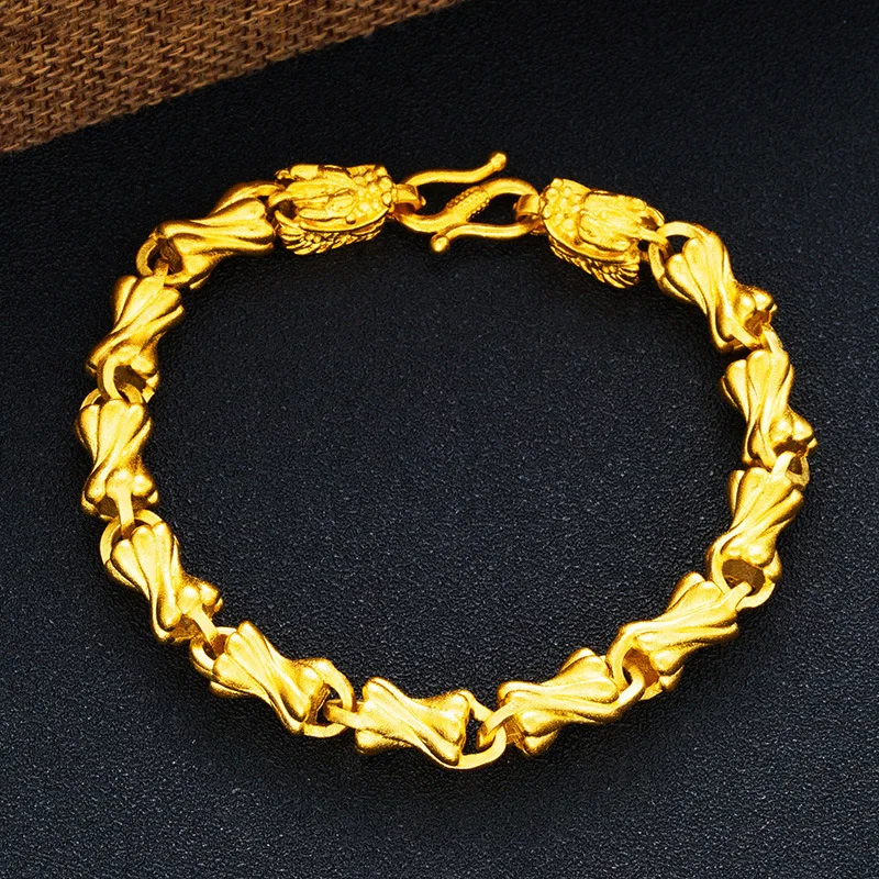 

Luxury 24K 9999 Pure Gold real gold Faucet Bracelet Solid Candy Men's Bracelet