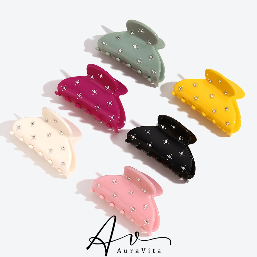 

2024 New Trend Alloy Resin Rhinestone Geometric Hair Claw Casual Party Simple Hair Clip Women's Elegant Hair Accessories Gift