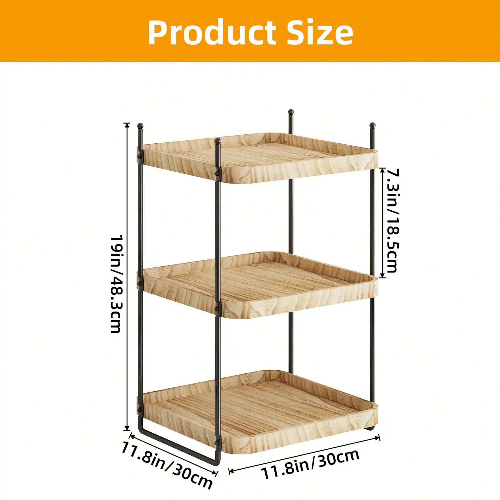 Organizador de vaidade de banheiro de canto de madeira de 2/3 camadas: bandeja de balcão Superlele para cômoda e decoração de casa