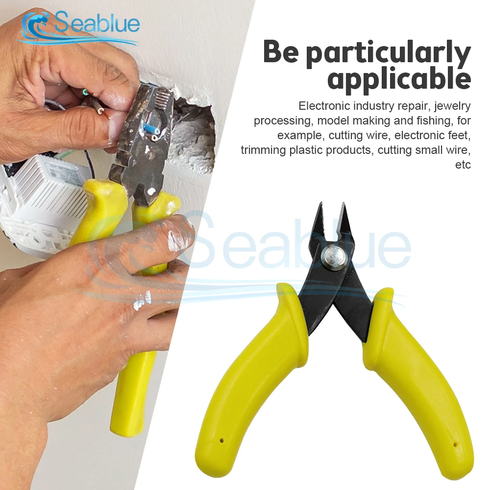 Mini Diagonal Pliers Electronic Pliers 3.5\'\' Wire Cutter Cutting Wires Insulating Rubber Handle Model Pliers with Lock Nipper