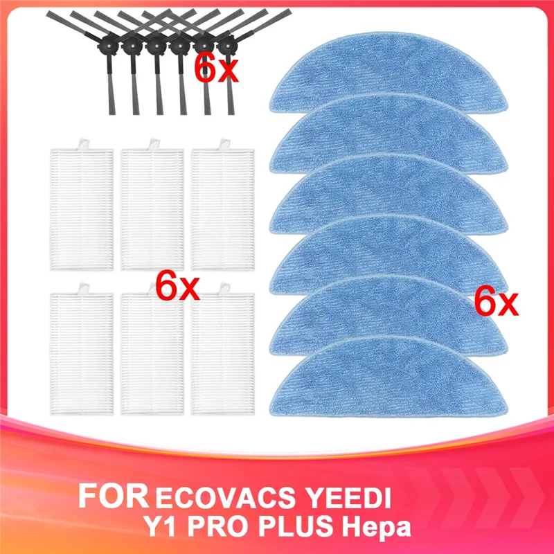A005-Compatible For ECOVACS Y1 PRO PLUS Side Brush Hepa Filter Mop Cloth Accessories Consumables Spare Parts