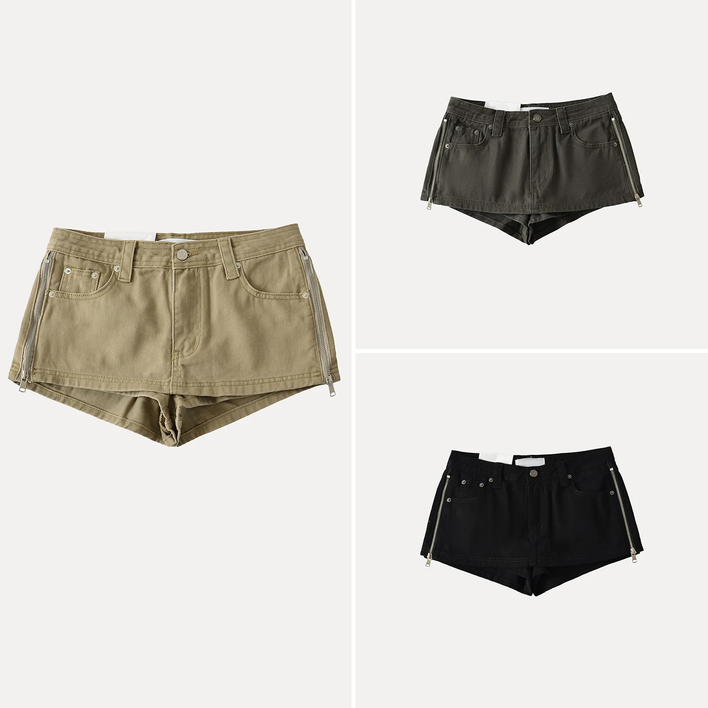 Taille haute minceur fermeture éclair côté Denim jupe pantalon femmes Sle été décontracté taille haute fermeture éclair ajustement corps taille haute jean