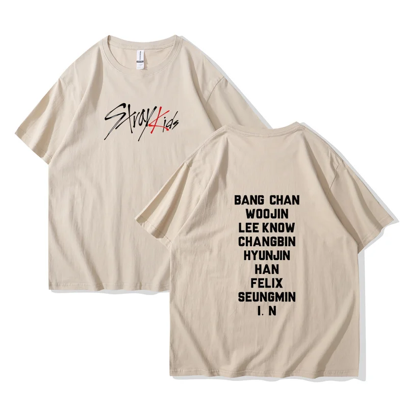 KPOP Stray Kids print fashion all-match summer trend T-shirt couple tops T-shirt men\'s fashion short sleeve t-shirt