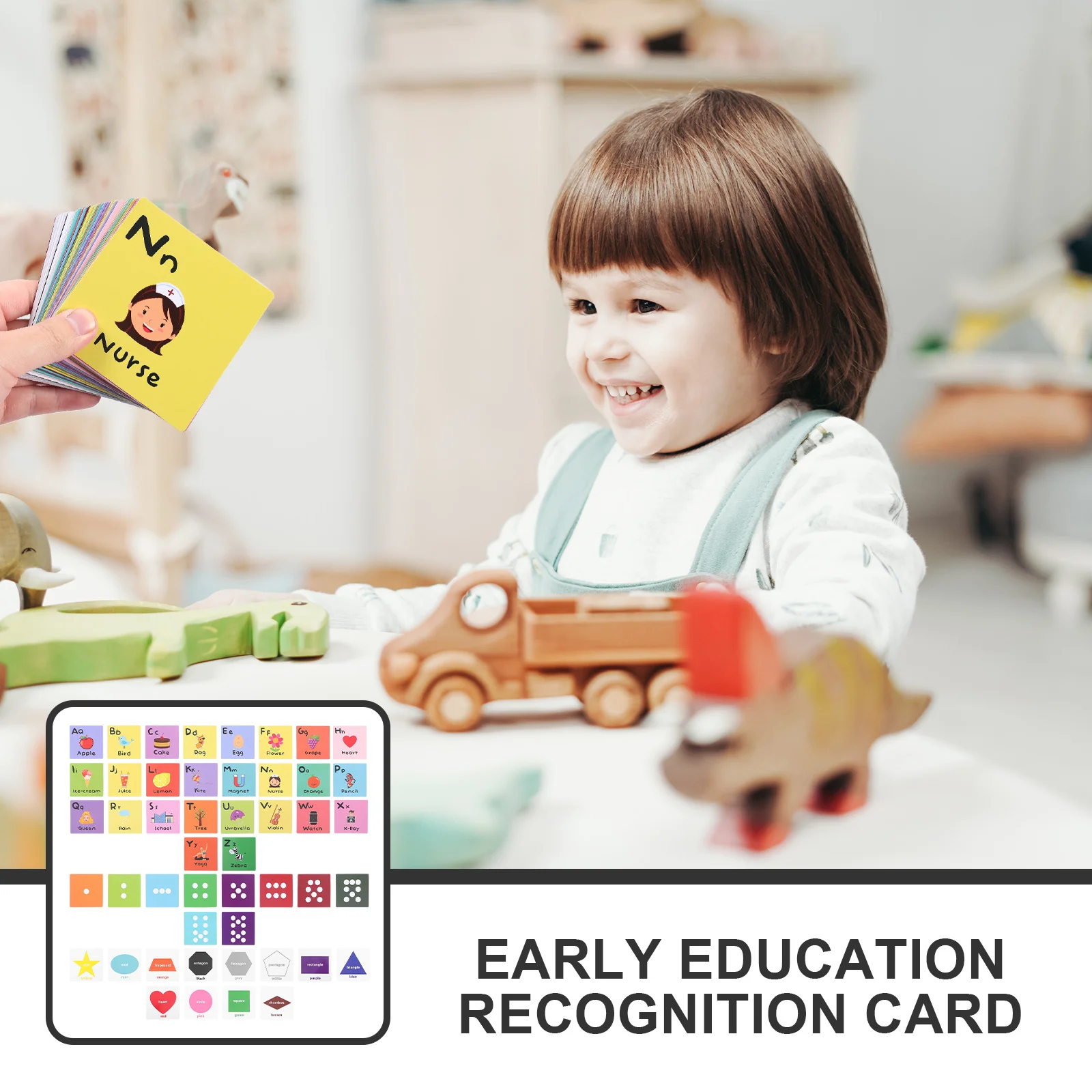 

1 Set Educational Preschool Alphabet Number Shapes Cognitive Learning Cards Kids Toddler Early Development Letter Words Spell