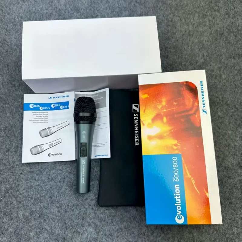 ميكروفون ديناميكي Sennheiser E845 S أصلي بنمط قطبي فائق القلب ميكروفون كاريوكي أداء احترافي ميكروفون سلكي