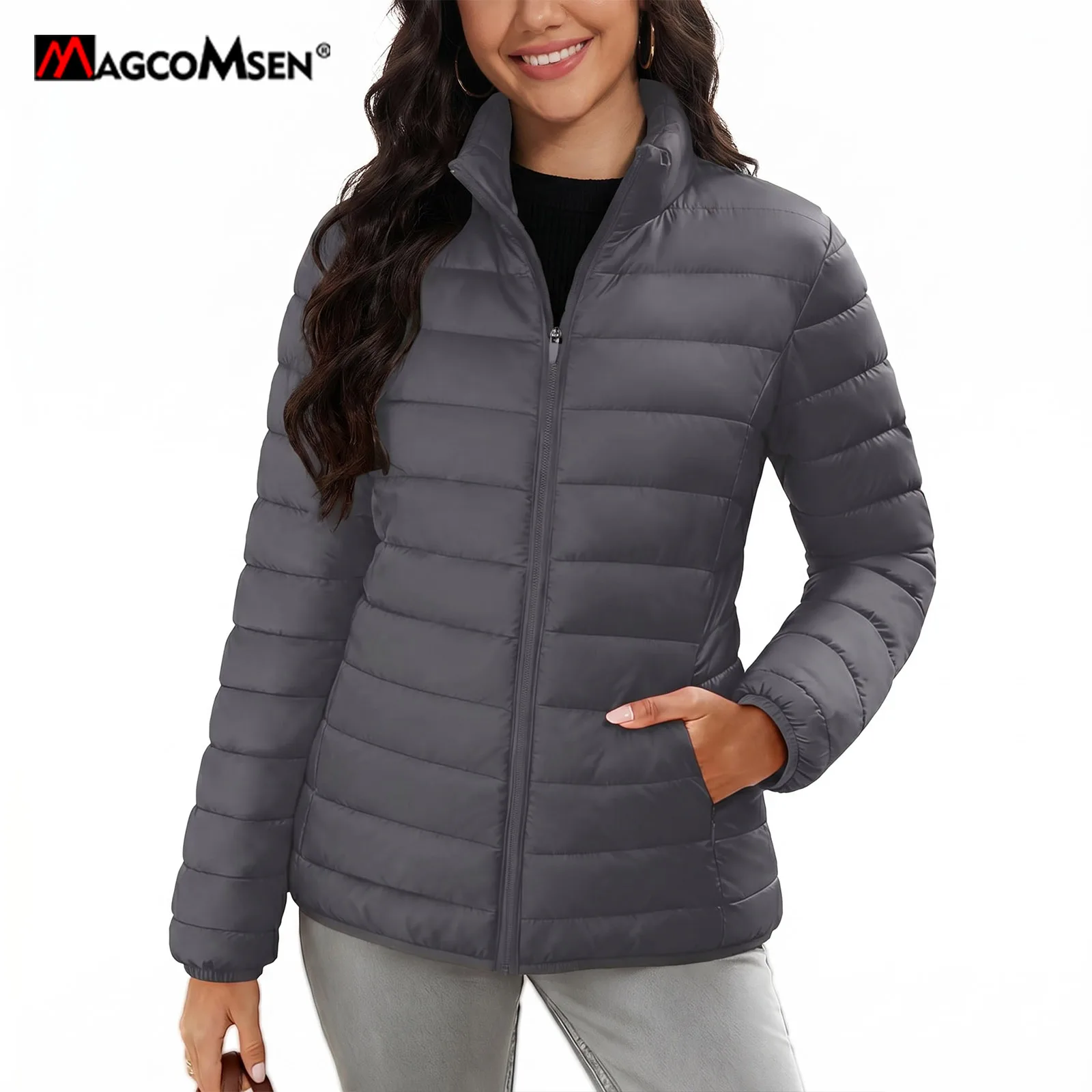 MAGCOMSEN Veste Hommes Été Coton Léger Col-Montant Casual avec Poches Boutonnée et Zippée pour l'Extérieur Grey M MAGCOMSEN Veste Hommes Été Coton Léger Col-Montant Casual avec Poches Boutonnée et Zippée pour l'Extérieur Grey M