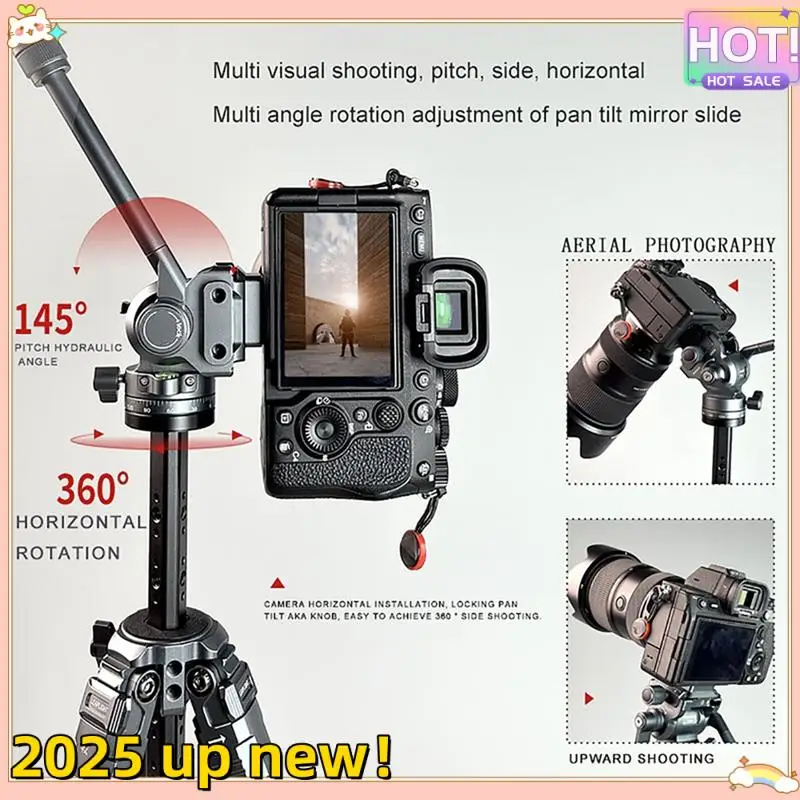 

Classy-F38 Quick Release Fluid Video Pan-Tilt 360°Panoramic Gimbal Pan-Tilt Tilt 145° With Detachable Handle For Tripod Filming