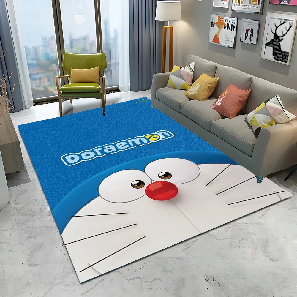 Alfombra de Dibujos Animados de Doraemon Impresa en 3D para el Hogar, Sala de Estar, Dormitorio, Sofá, Decoración, Alfombra para Área Infantil, Alfombra Antideslizante
