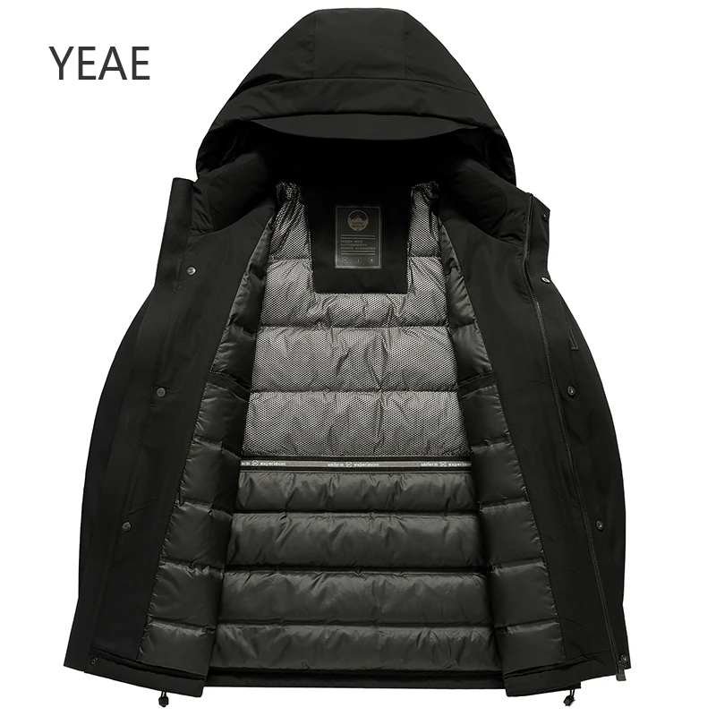 Yeae Heren Donsjack Eendendendons Vulling Capuchon Designer Kleding Heren Gewatteerd Jack Warm Man Winterjas Heren Kleding