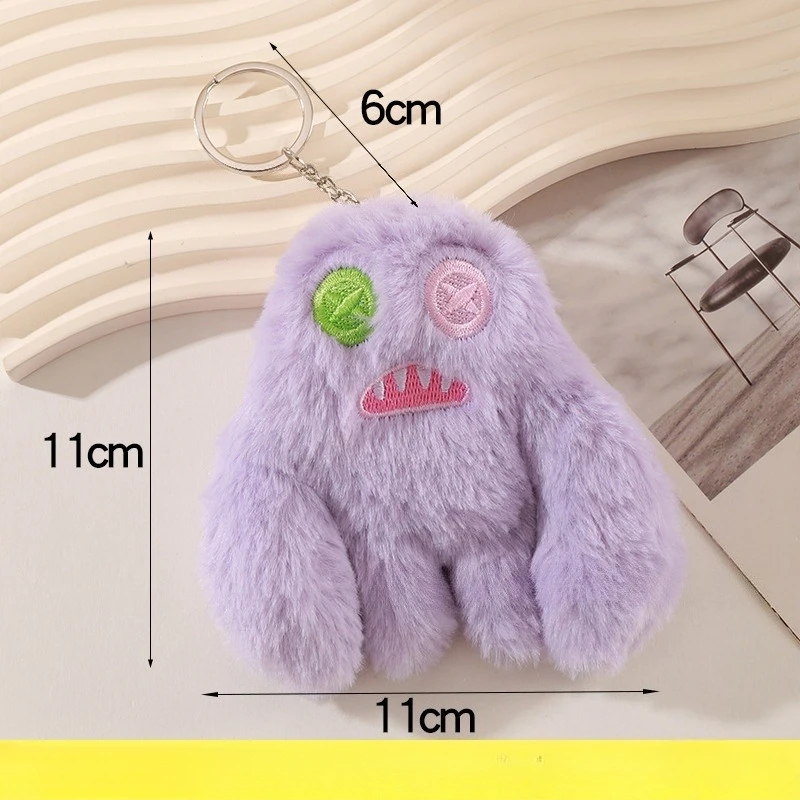 FUGGLER Anime Peripheral Cartoon Big Tooth Doll Quirky Personality Plush Little Monster Pendant Ugly Cute Monster Toy Keychain - view 4