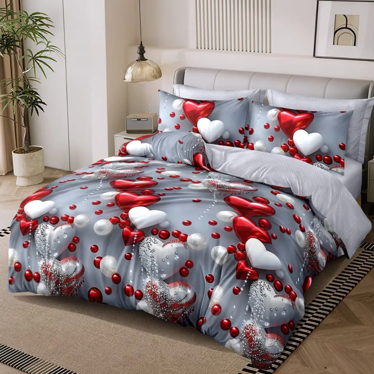 Winter Holiday Printed Bedding Set 3PCS New Home Textile