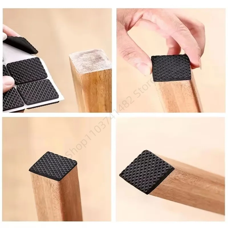 2-48Pc Self Adhesive Black Furniture Leg Feet Rug Felt Pads DIY Anti Slip Wearproof Mat Wood Floor Protectors Table Feet Pads view 5