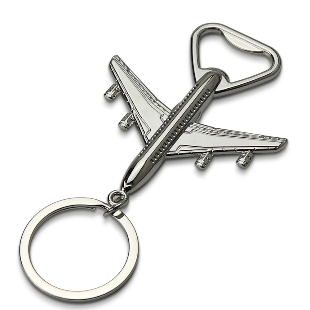 100Pcs Personalized Keepsake For Wedding Party Birthday Engrave Airplane Bottle Opener Key Chain Favor Company Promotion Gifts