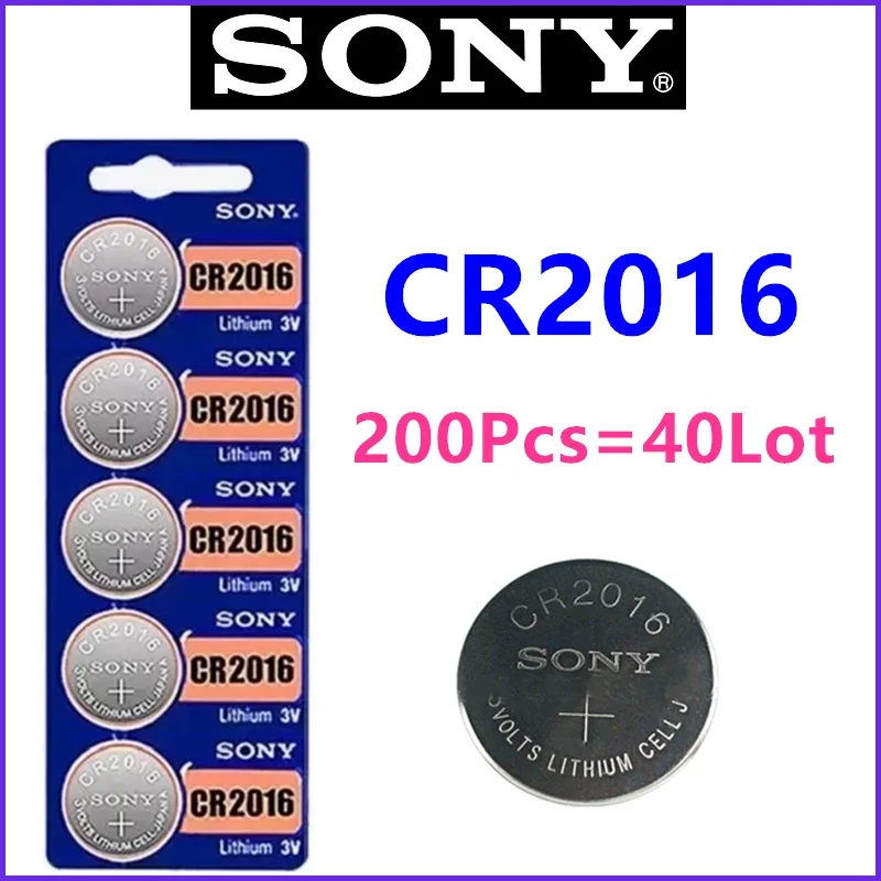 200pcs Original Sony CR2016 CR2016 Button Cell Battery cr 2016 For Watch Toys Remote Control Computer Calculator Control 3V