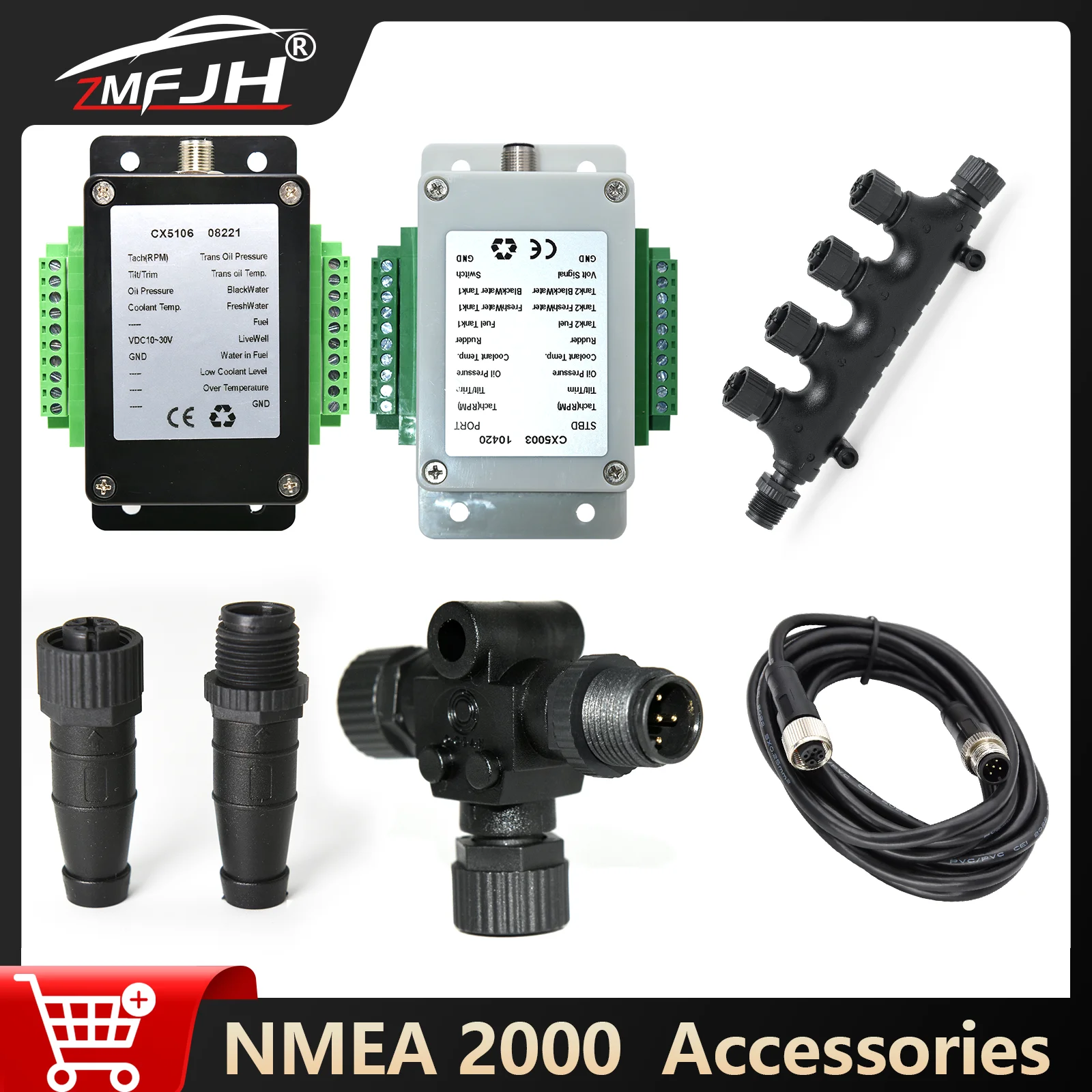 NMEA 2000 محول واحد/مزدوج محولات الكابلات مآخذ NMEA2000 محول متعدد الوظائف دفة ضغط الزيت للقوارب البحرية #1