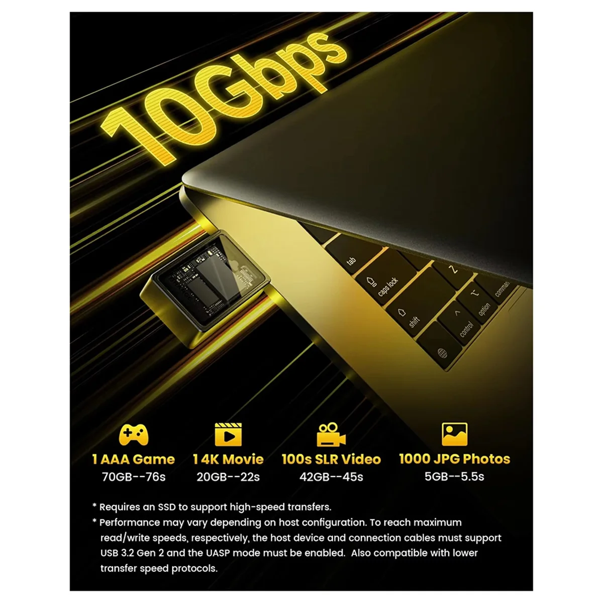 2025+M2 SSD Case 2230 M.2 NVMe SSD الضميمة USB 3.2 Gen2(10Gbps) إلى NVMe PCI-E M.2 SSD خارجي لكاميرا الكمبيوتر المحمول، B