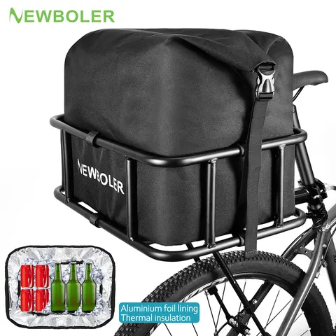 Cesta traseira da bicicleta com grande cesta traseira da cremalheira da bicicleta para a bicicleta, cesta traseira de metal resistente montagem perfeita para a bicicleta elétrica