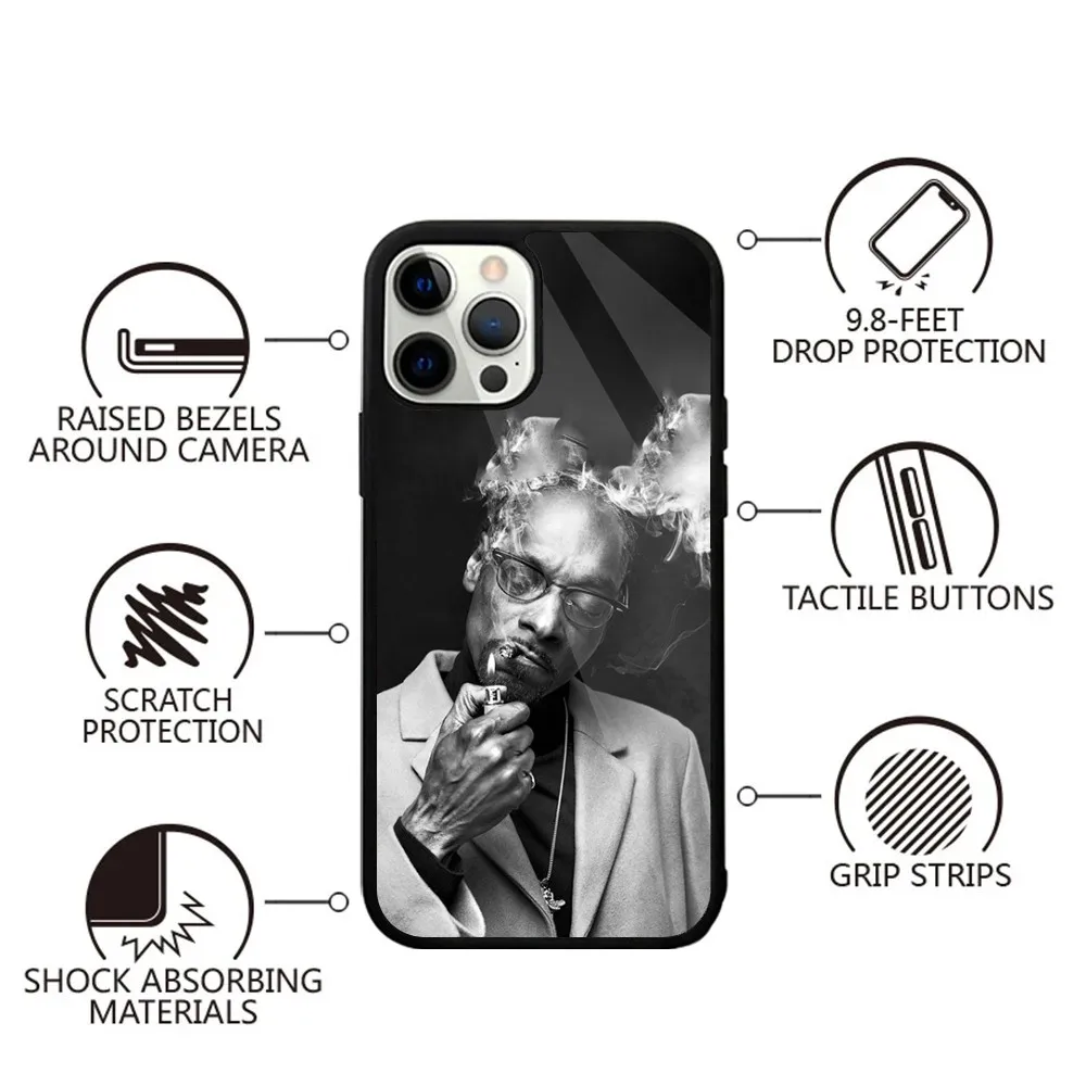 Rapper S-Snoop D-Dogg Phone Case For iPhone 16,15,14,13,12,11,Plus,Pro,Max,Mini Magsafe Magnetic Wireless Charging