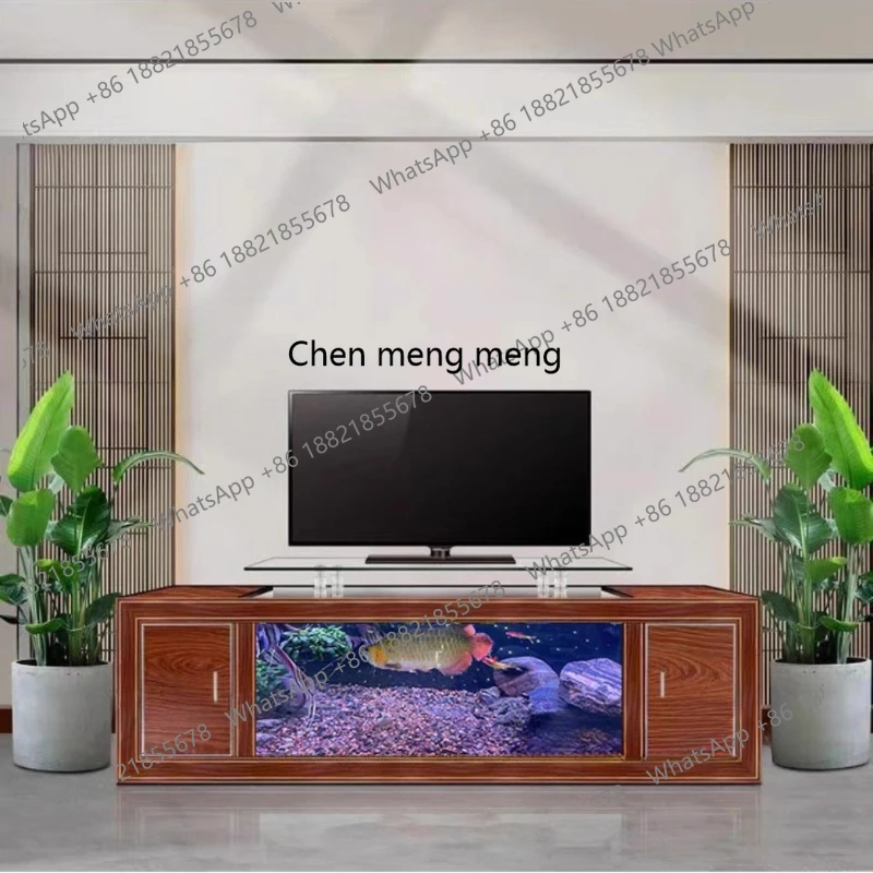 TV cabinet, fish tank, living room, household, glass large aquarium, ecological self-circulation, no water change