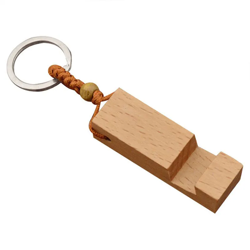 

100Pcs Wood Phone Holder Stand Pendant Keychain Car Keyring Fashion Accessories Bag Pendant Fashion Creative Gifts
