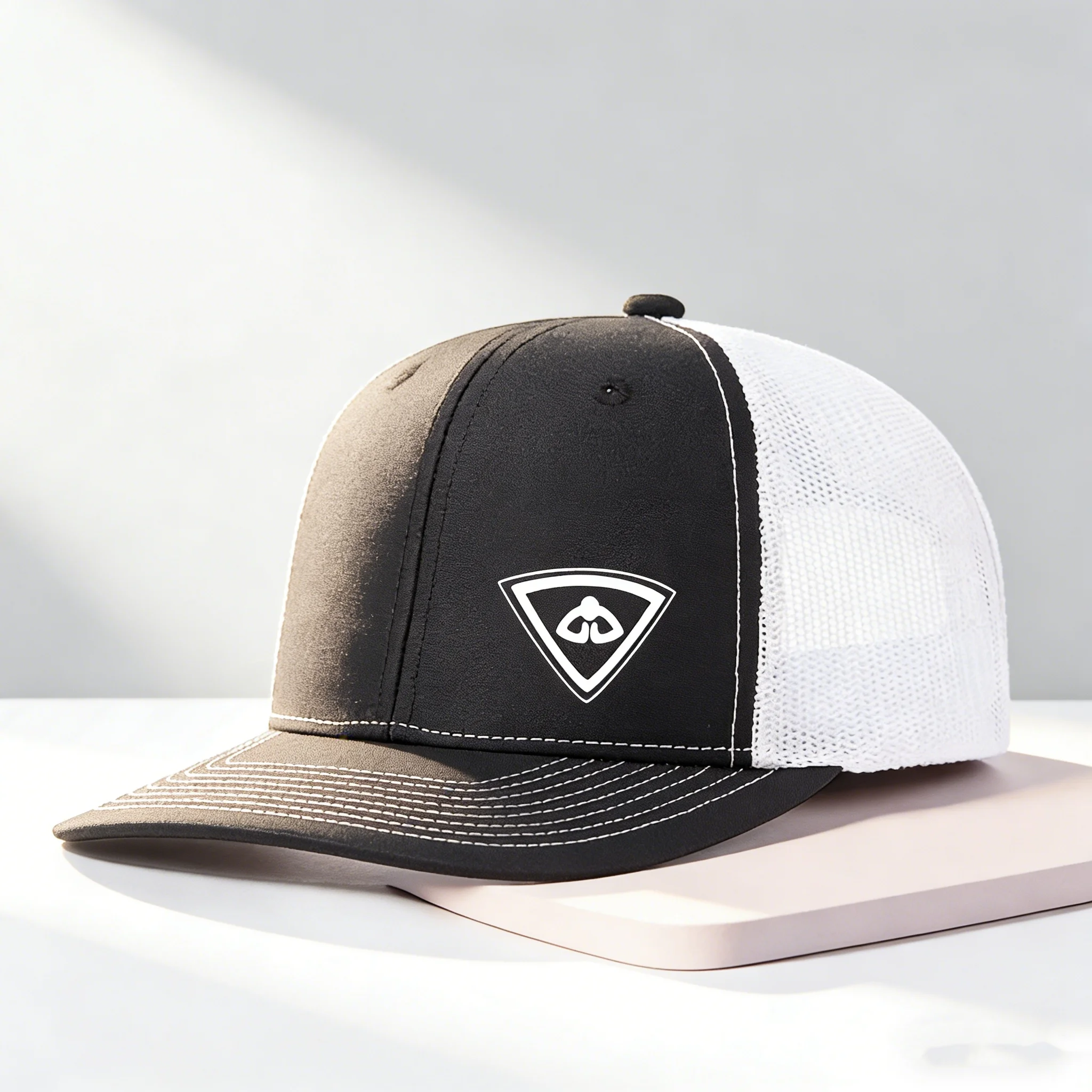 1PC Fashionable Truck Driver Hat, Prominent Logo Details, Adjustable Snap for Perfect Fit - Suitable for Daily Wear