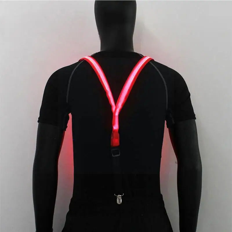 Tirantes con iluminación Led para hombre, pajarita perfecta para Festival de Música, fiesta de disfraces, E0c9