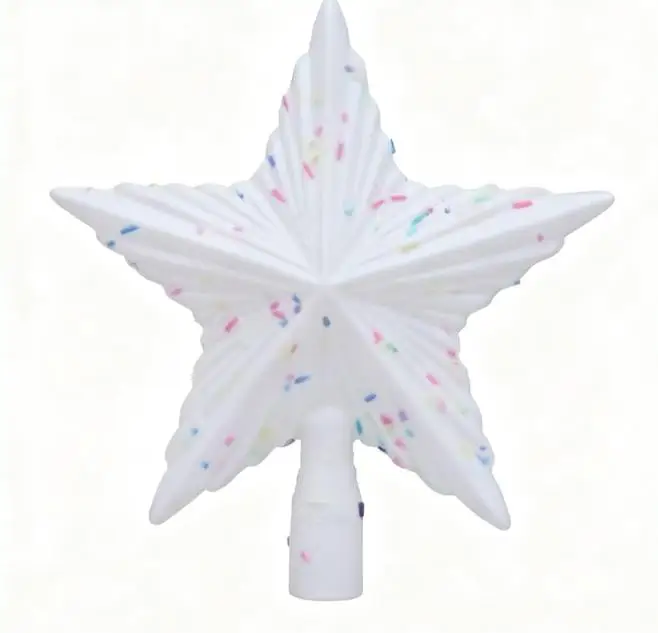 White Pink Plastic Star Crown Ornament For Christmas Tree Point Star Decoration Window Shop Display Holiday Decor