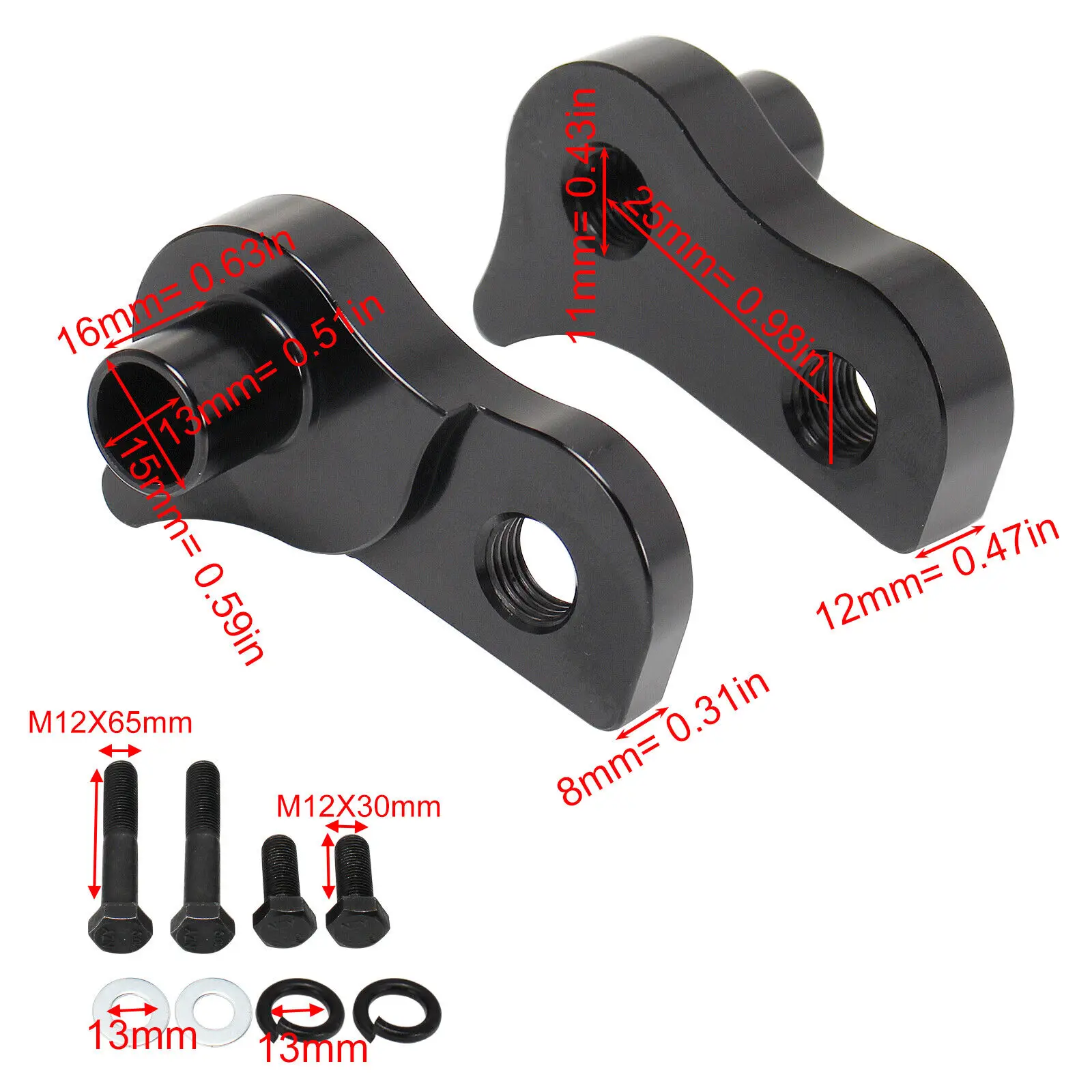 1 Pair Rear Lowering Kit For Harley Sportster Custom XL1200C XL833C Aluminum