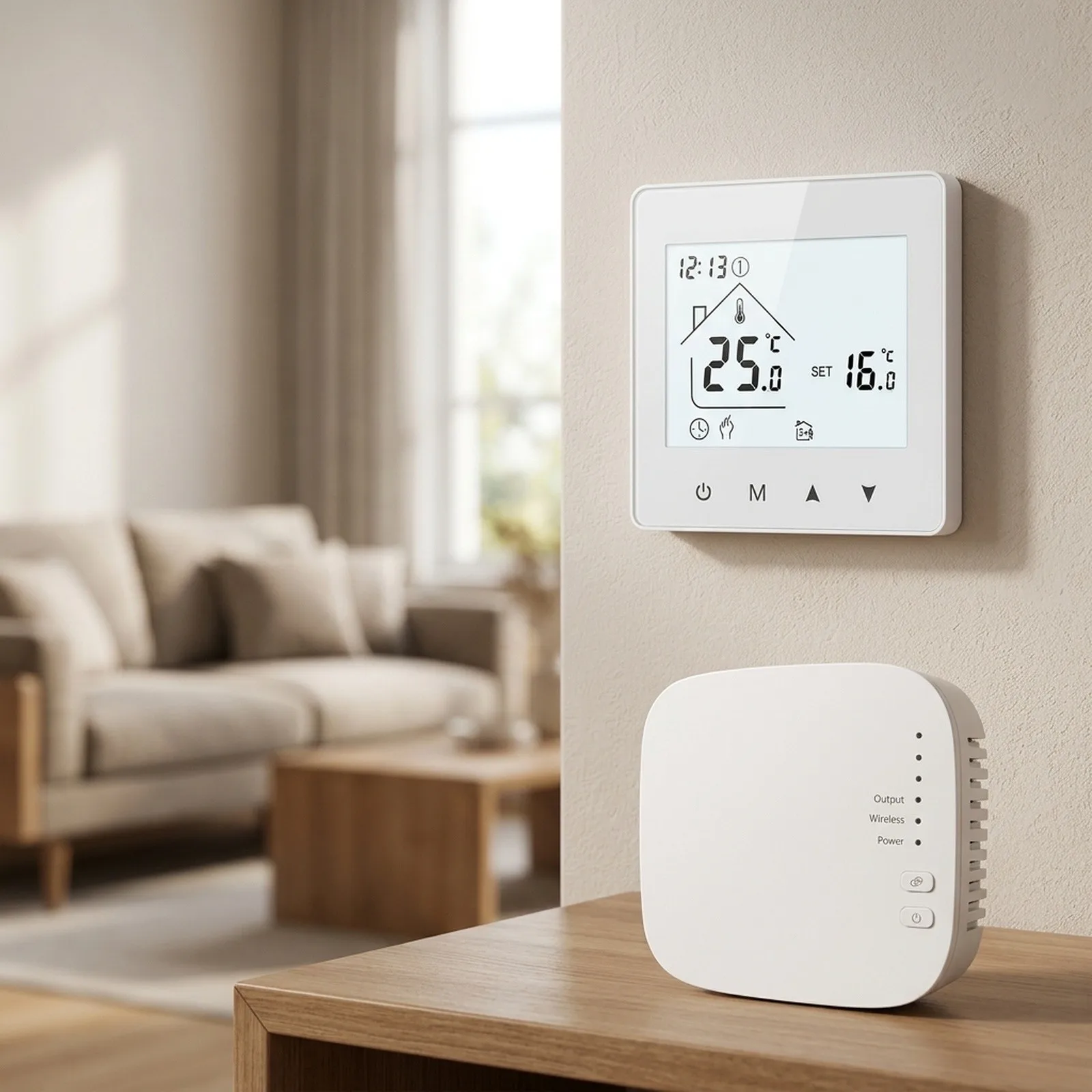 Wired Free For RF433 Smart Thermostat Designed for Floor Heating Applications Settings to Fit Your Lifestyle Needs