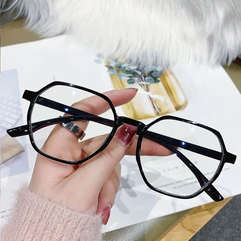 Reading Glasses Irregular Polygon Resin Frame Ultralight Presbyopic Eyewear Far Sight Glasses New Women Men Portable Goggle