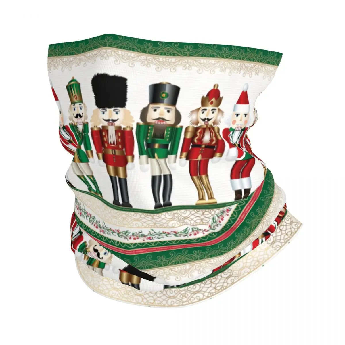 Merry Christmas Nutcrackers Bandana Winter Neck Warmer Windproof Wrap Face Scarf Nutcracker Soldier Doll Gift Gaiter Headband