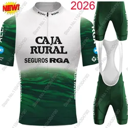 Caja Rural 2026 Team Cycling Jersey Set Summer Cycling Clothing Men's Kit Road Bike Shirts Suit Bicycle Bib Shorts MTB Uniform