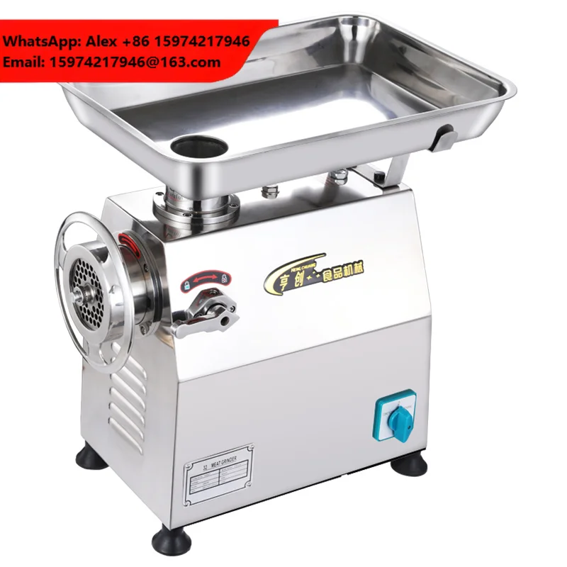 TK-32 High Efficiency Commercial Small Business Using Meat Mincer Professional Durable Electric Stainless Steel Meat Grinder.