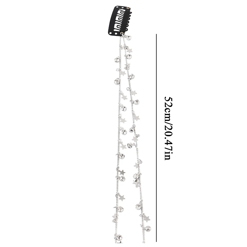 Hair Accessory For Braid Dreadlocks Hair Clips Shiny Crystal Tassel Braided Hair Chain Embellished Stars Hairpin Tied Headwear